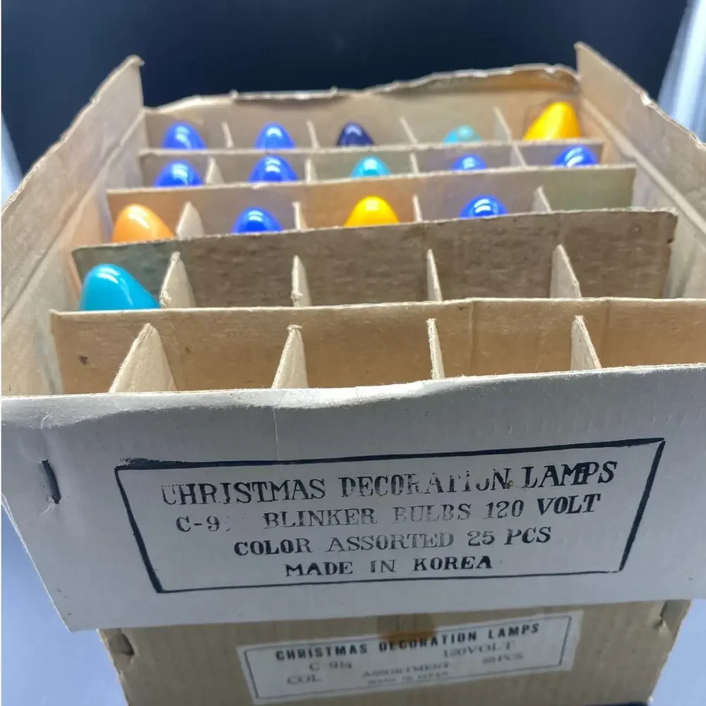 1950-60's SET/40 MCM VINTAGE CHRISTMAS BULBS C9‎ 1/4 MADE IN JAPAN /Korea